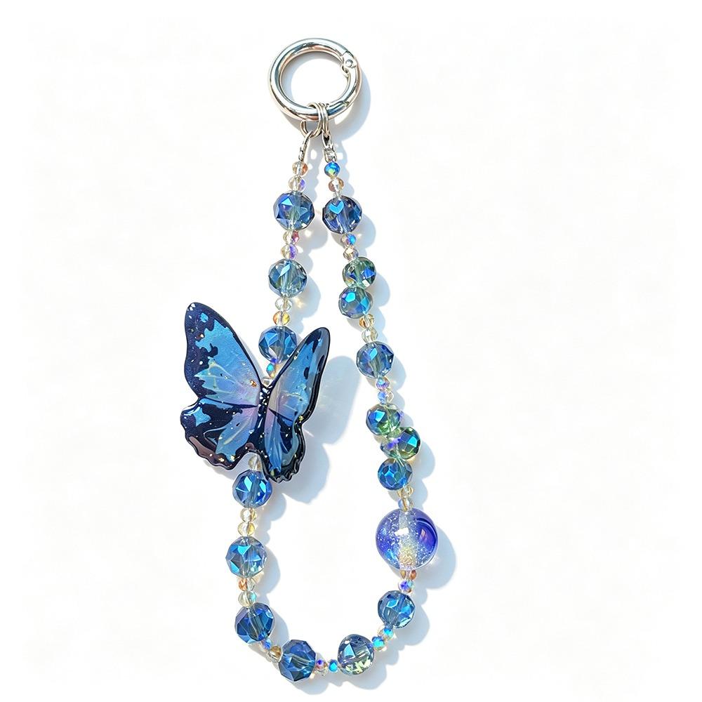Butterfly Charm Phone Lanyard Charm Glitter Design Mobile Phone Case Chain  Party Accessory