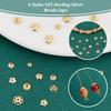 PH PandaHall 60pcs 925 Sterling Silver Bead Caps, 6 Styles 18K Gold Flower Bead End Caps Tibetan Style Spacer Beads Caps Filigree End Charm Caps