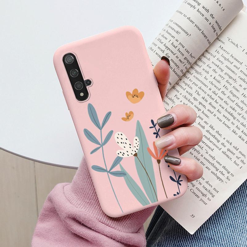 Flowers Funda For Huawei Nova 5T Capa NOVA5T 5 T Phone Case Soft Silicone Cute Cat Bear Back Cover For Nova5 T Coque Bag Fashion
