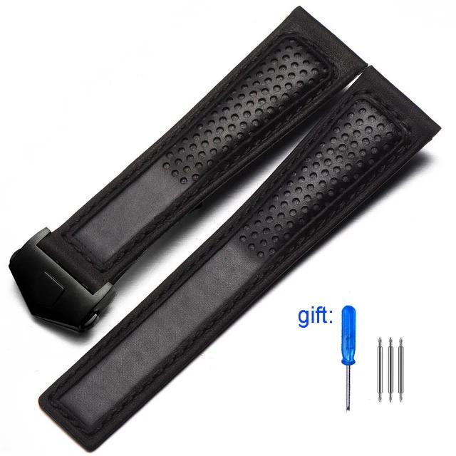 Genuine Leather Watch Band For Tag Heuer Carrera diving Monaco F1 Series Breathable Watch straps 22mm Men's Watch chain