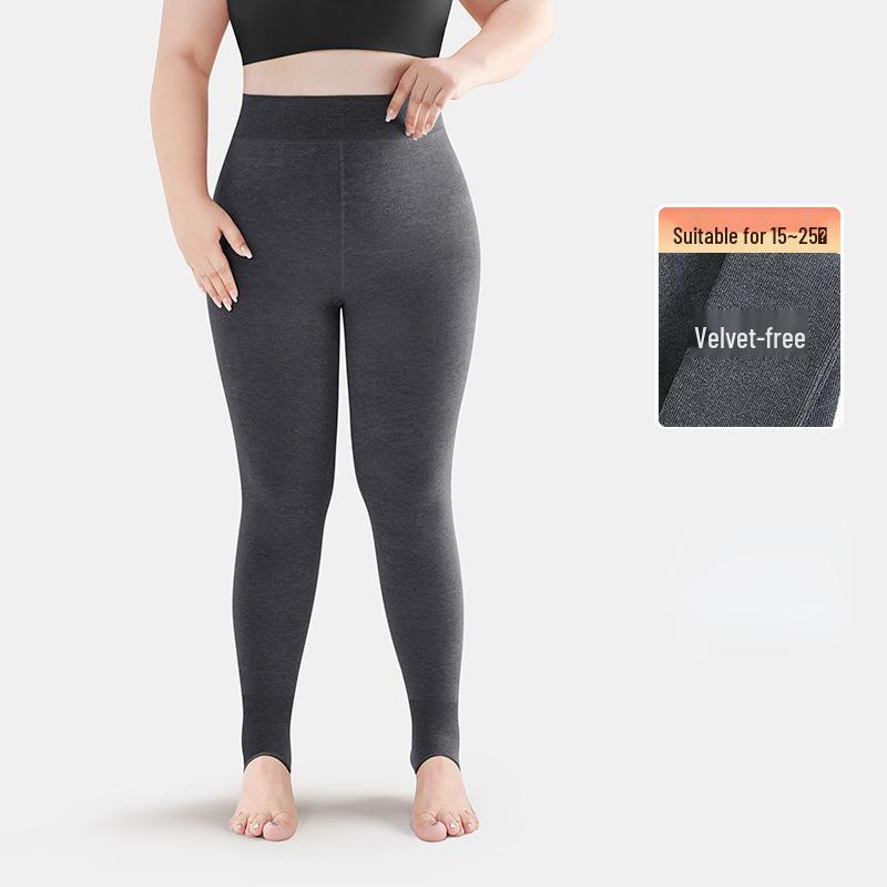 Warm Seamless High-Waisted Footed Leggings for Plus Size Women and Girls - Non-Slip Autumn/Winter