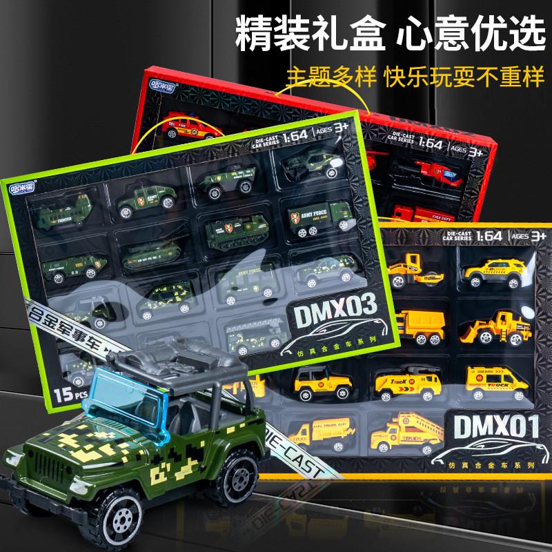 Alloy Mini Engineering Vehicle Fire Truck Police Car Collection With Pull Back Function For Kids Play