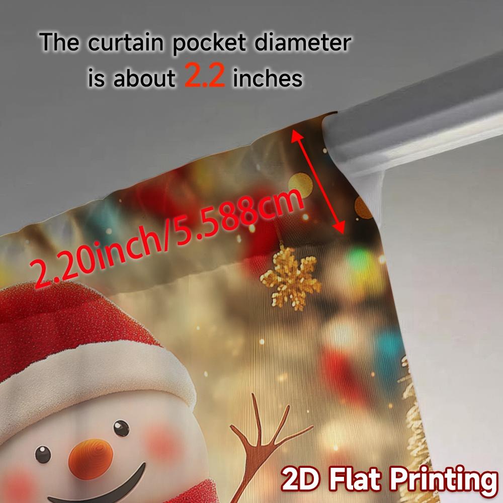 2pcs,Curtains Cute Snowman Christmas Holiday Decorations (2) Pattern Modern Curtains Polyester Curtains Decorations Perfect for
