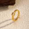 1011 101 stainless steel rings plated with 18K gold zircon high-end lace woven fashion rings are hot for women