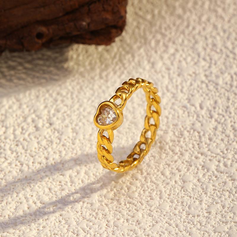 1011 101 stainless steel rings plated with 18K gold zircon high-end lace woven fashion rings are hot for women