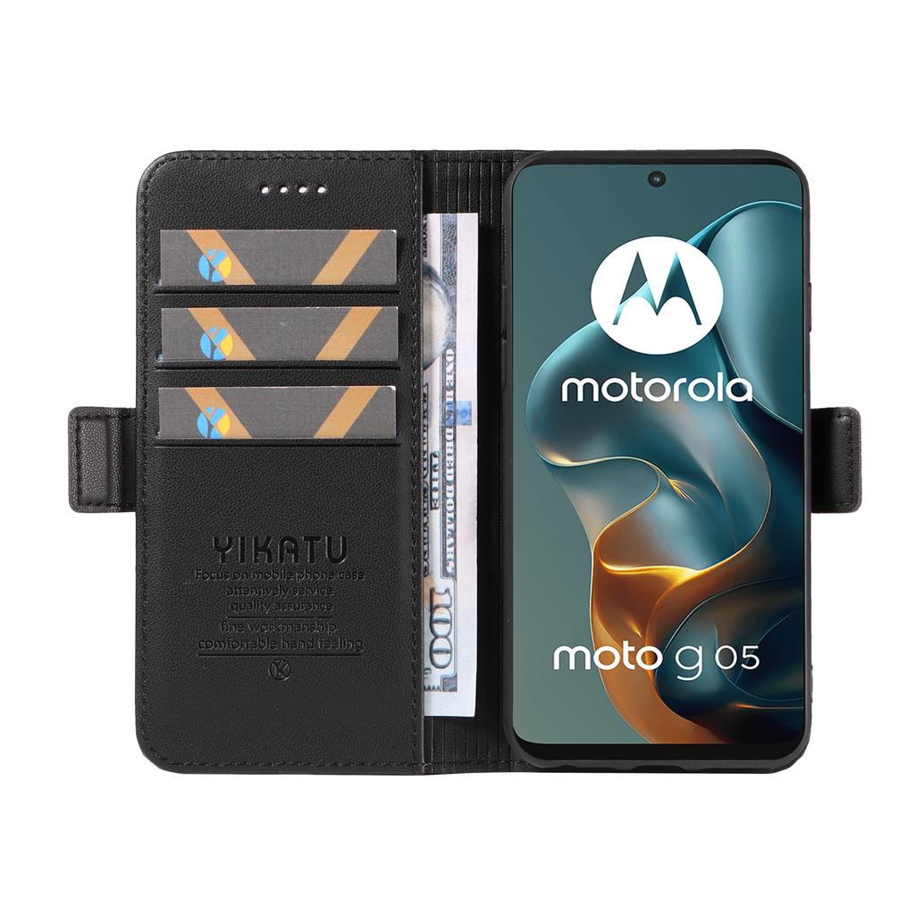For Motorola Moto G05 4G Wallet Phone Case YIKATU YK-003 Leather Stand Cover