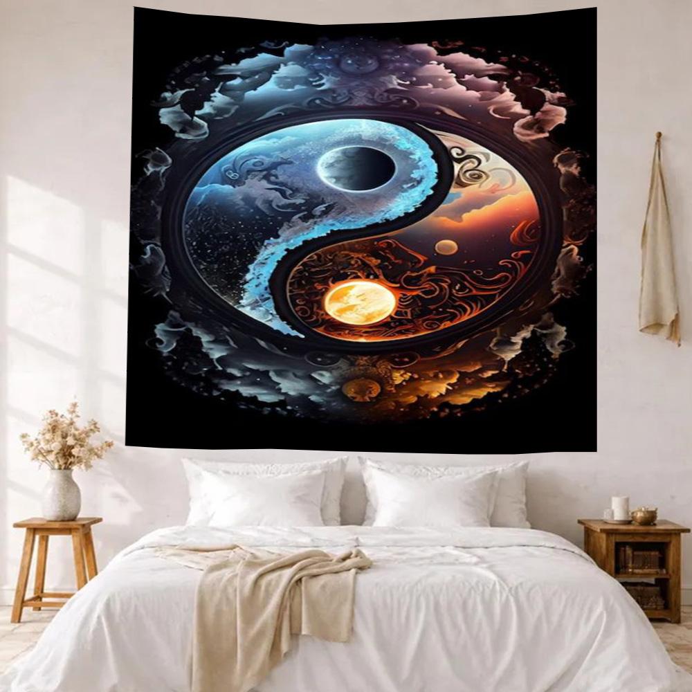 Yingyang Wall Decor Tapestry Art For Pet Memorial Birthdaywedding Party Backdrop Family Gift