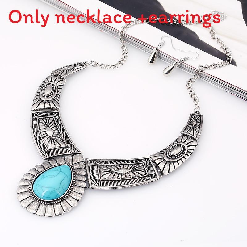 Retro Geometriskt Legeringshalsband Med Vattendroppshänge För Modefans