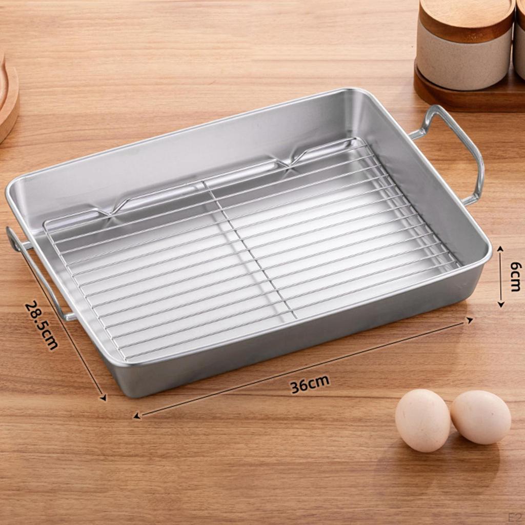 Roasting Pan Baking Tray Accessories Rectangular Turkey Kitchen Cookware for