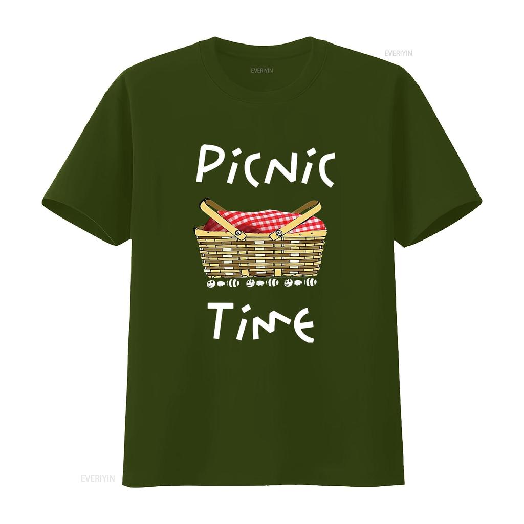 Picnic Time Ants Carry Off the Basket Funny Design T Shirt Vintage Washed Breathable Fashion Unisex Versatile