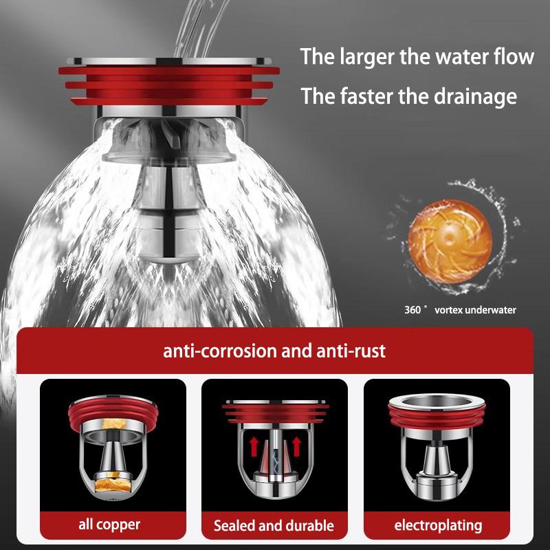 Full Copper Magnetic Levitation Drain Insert Anti-backflow Odor-proof Plug Universal Bathroom Floor Drain Core