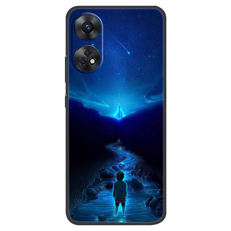 Case For Oppo Reno 8T Cover Black Silicone Soft Phone Back Cases for Oppo Reno8 T 4G Fundas Reno8T CPH2481 6.43" Lovely Fundas