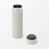 MUJI Vacuum Insulated Insulated Flat Gray 76049180 Bottle, Type, 500mL, Beige,