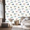 Colorful Excavator Tractors Wallpaper for Living Room and Bedroom 50x1000