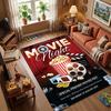 Movies and Food Trending Culture Living Room Rug, Bedroom Rug, Bedside Rug,Machine Washable and Foldable for Storage