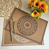 Jute PVC Placemat Square Imitation Hemp Retro Insulation Pad Nordic Washable Woven Meal Mat Placemat for Dining Table Decor Pad