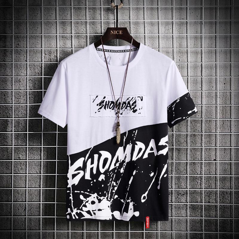 Dm Summer Short -Sleeved T -Shirt Men 'S Loose Half -Sleeved Round Neck Compassionate Five -Point Sleeves