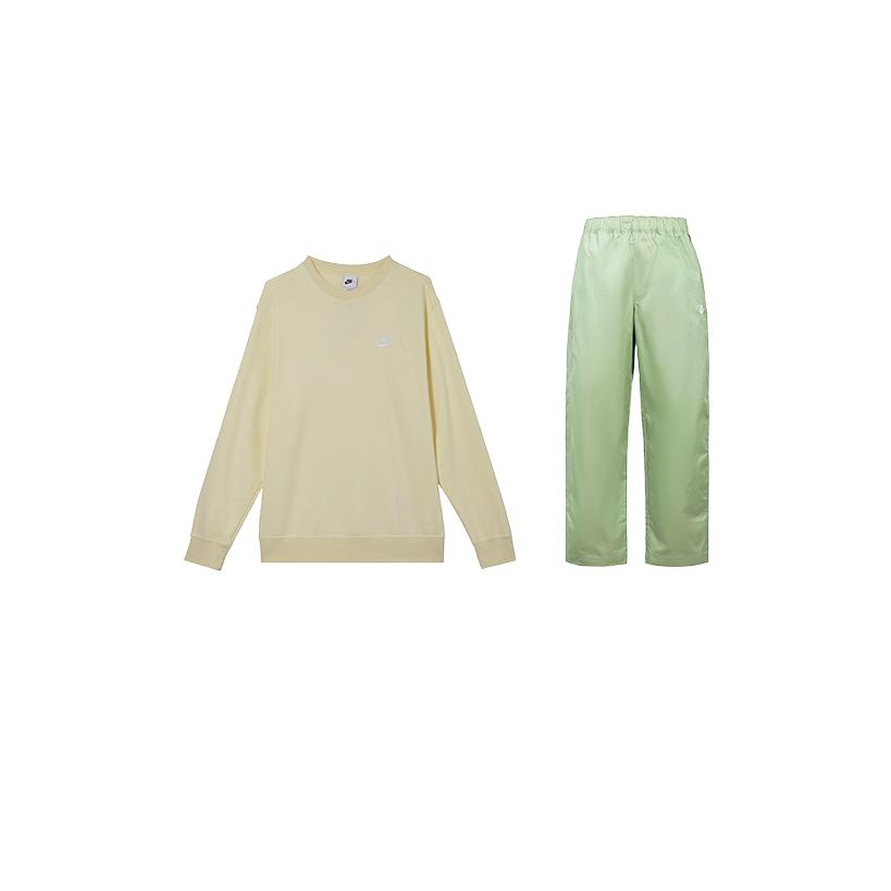 

Nike Logo Embroidered Crew Neck Pullover Sweatshirt Solid Color Comfortable Long Pants Casual Sports Set BV2663-744+DX3337-386 XL