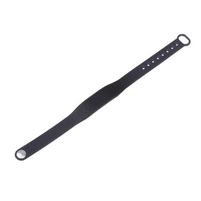 Adjustable Pure Black Silicone Rfid Wristband 125Khz/13.56Mhz 14443A Ic Chip Waterproof Wristband Bracelet