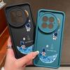 Anti-Fall TPU Soft Phone Case Shell For OnePlus 13 12 13R 13T 12R ACE 5 3 2 11R Moon Astronaut Pattern Shockproof Matte Lens Protection Cover