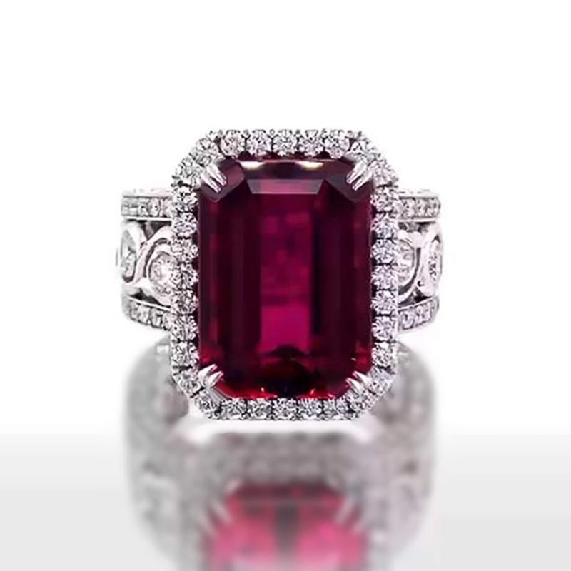 

Роскошное женское кольцо с темпераментом, с блестящим красным кубическим цирконием, великолепные аксессуары для вечеринки, модное, высококачественное, обручальное кольцо, ювелирное изделие 8