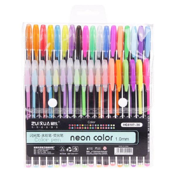 Rovtop 12/24/36/48 Colors Gel Pens Set Glitter Gel for Adult Kid Student Coloring Book Erasable Pen