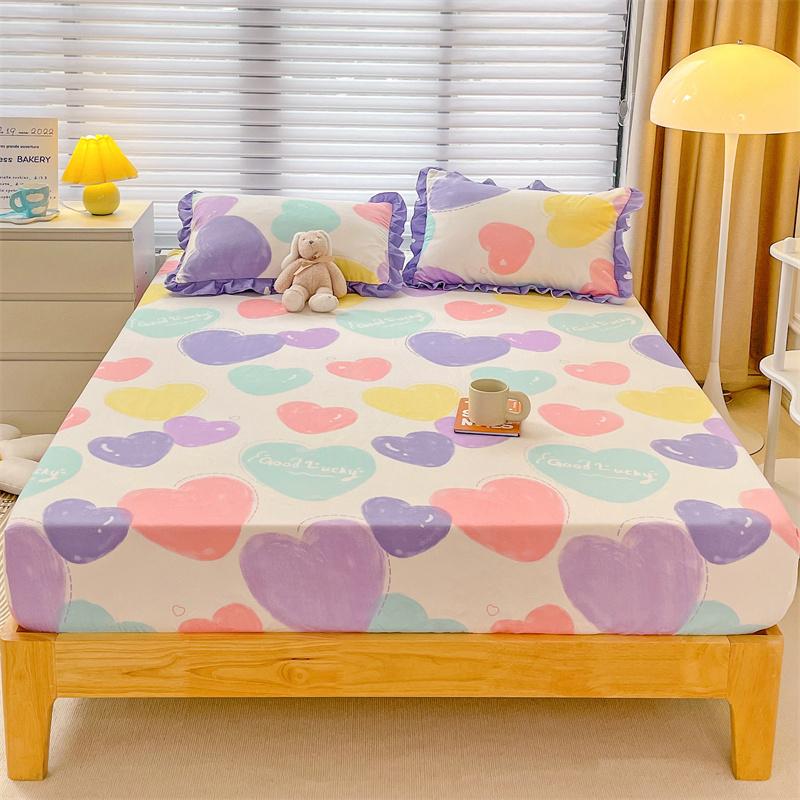 1pc Fitted Sheet Simple Style Bed Cover Soft Bedsheet Elastic Mattress Protector Home Bed Linen sabanas para cama(No Pillowcase)
