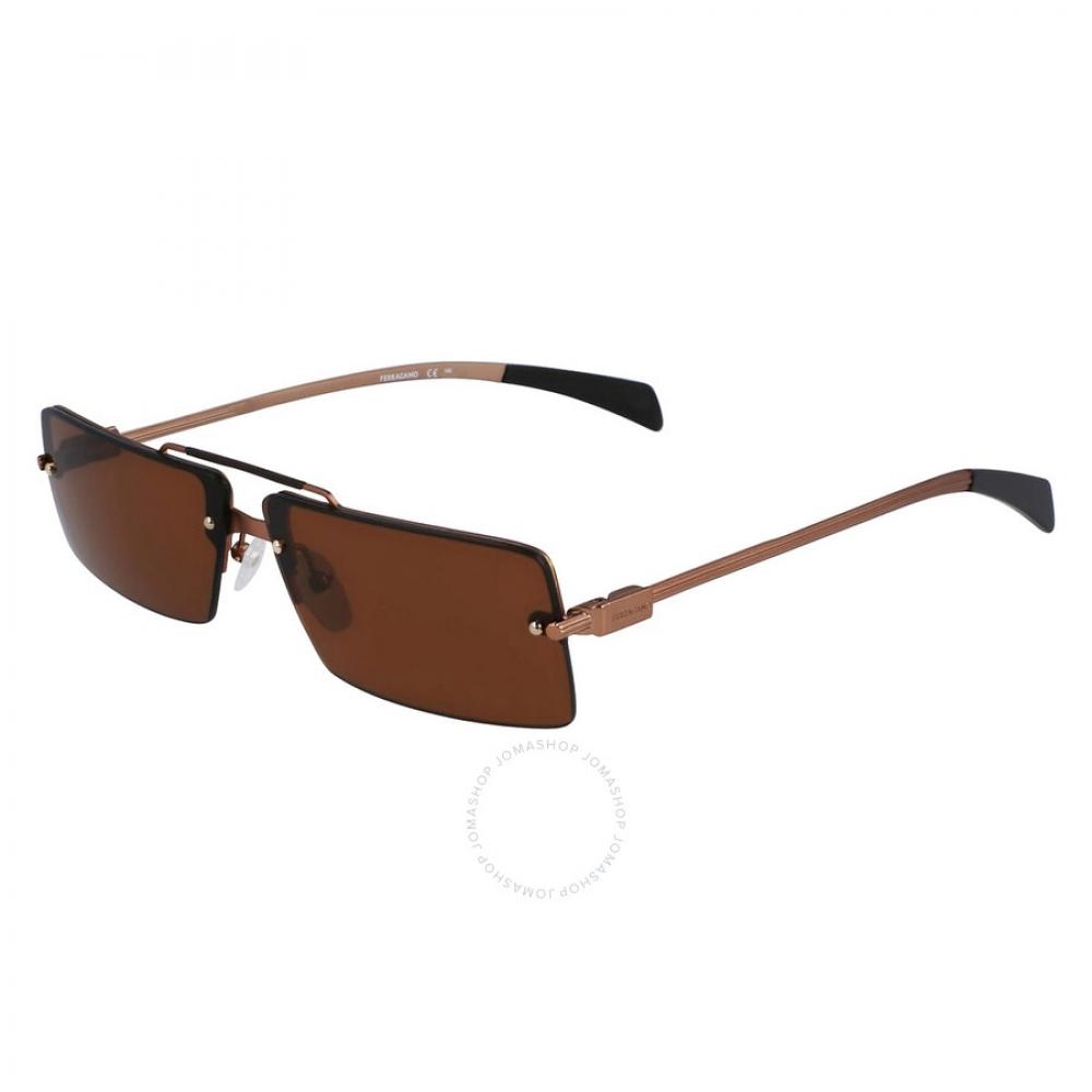 

Salvatore Ferragamo Brown Rectangular Unisex Sunglasses Sf306s 762 65