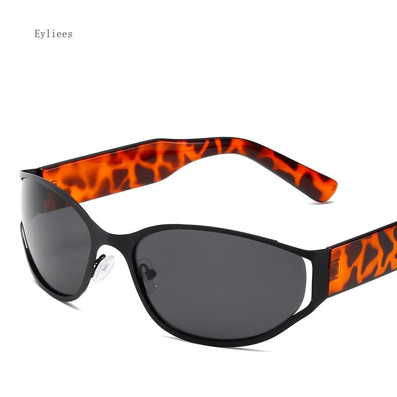 Vintage Oval Punk Sunglasses Female Luxury Design Curved Frames Sun Spectacles Male Fashion Eye Spectacles Shades Goggles UV 400 Protection