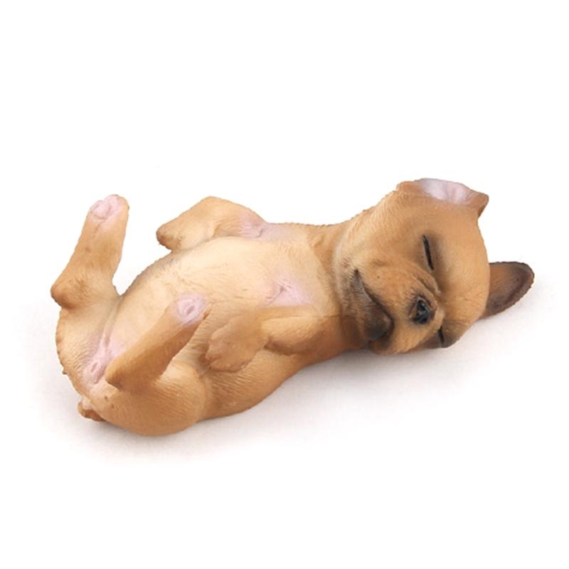 Realistic Puppy Bulldog Figurine Statue Sculpture Model for Dog Lover Collection