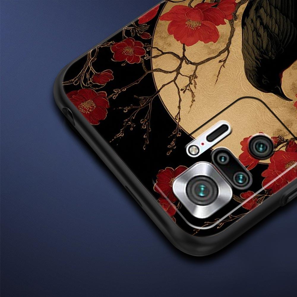 Black Raven Phone Case Cover for Redmi 14C 10C Note 15 14 13 12 10 11 K40 Pro Plus 5G Shockproof Soft TPU Shell Fundas Capa Bag