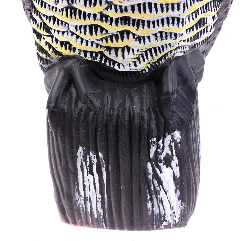 Realistic Bird Scarer Rotating Head Sound Owl Prowler Decoy Protection Repellent