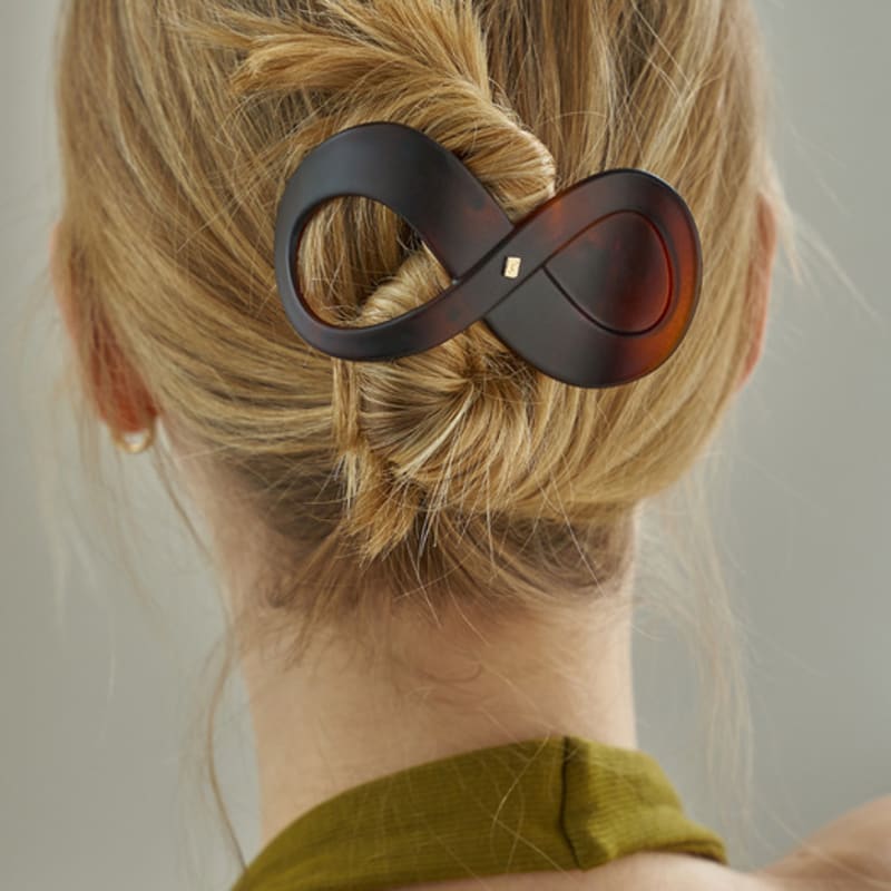 

Ssecondo Infinity curved french hair clip, Ondine_2 colors Matte brown