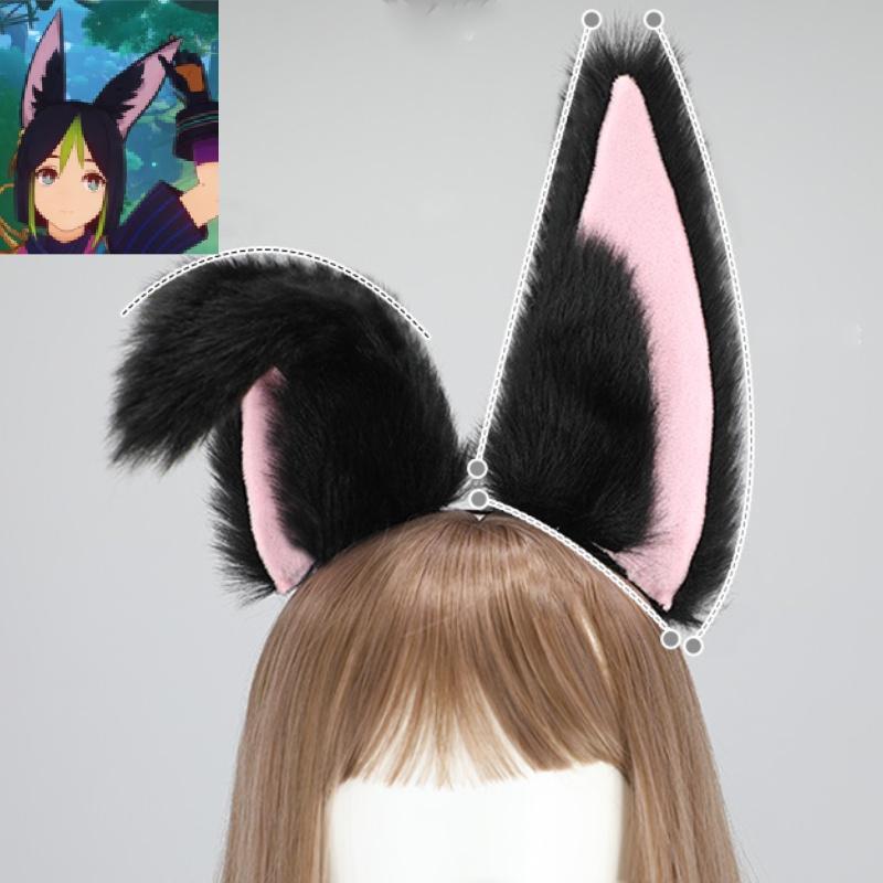 Genshin Tighnari Impact Plush Headdress Cartoon Headband Bendable Rabbit Ears