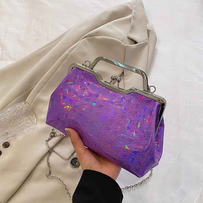 Luxury Designer Chain Glitter Evening Bag Party Bag for Women   Feminine Fashion Wedding Plutonium Leather Clutch Ceremony