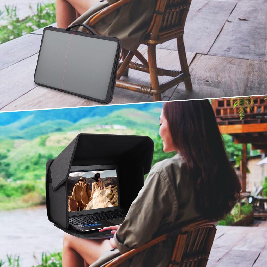 Přenosný skládací kryt proti slunci a pro soukromí na notebook