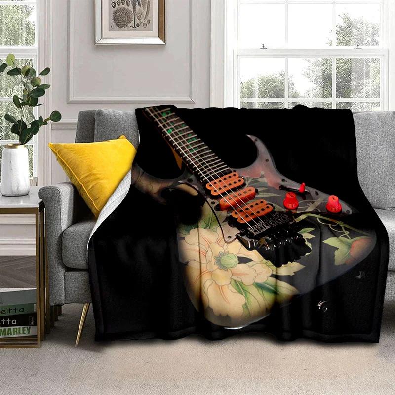 

Electric Guitar 3D Classical Guitar Blanket,Soft Throw Blanket for Home Bedroom Bed Sofa Picnic Travel Office Cover Blanket Kids 75x90cm