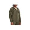 Under Armour Rival Fleece Full-Zip Hoodie Logo Print Men Hoodies Military-Green 1379767-390