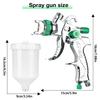 HVLP Spray Gun 1.4+1.7+2.0mm Nozzle Kit with Air Regulator Filters +10PCS No-clean Paint Mixing Cups High Quality Spray Gun
