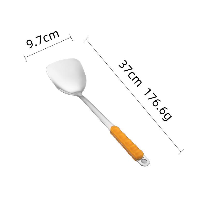 HANYANG Stainless Steel Kitchenware Set Colourful Handle Thickened Stir-Fry Spatula Insulated Cooking Spatula Spatula Spatula Fishing Noodle Spoon