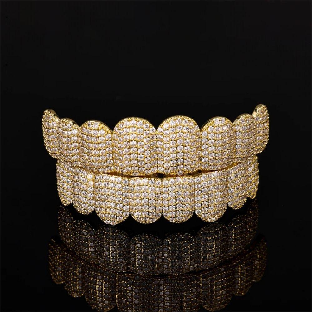 Ensemble Haut et Bas Grillz Dentaires Ensemble Amovible Grillz Dentaires Capuchons Dentaires pour Femmes Hommes