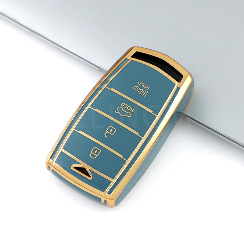 4 Knapper TPU Bil Smartnøkkel Etui Deksel for HYUNDAI 2020 Genesis G70 G80 EQ900 G90 Auto Nøkkelfjernkontroll Skall Beskytter Tilbehør
