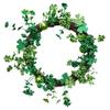 Irish Festival Wreath Bow Green Clover Wreath St Patrick'S Day Decorative Door Hanging