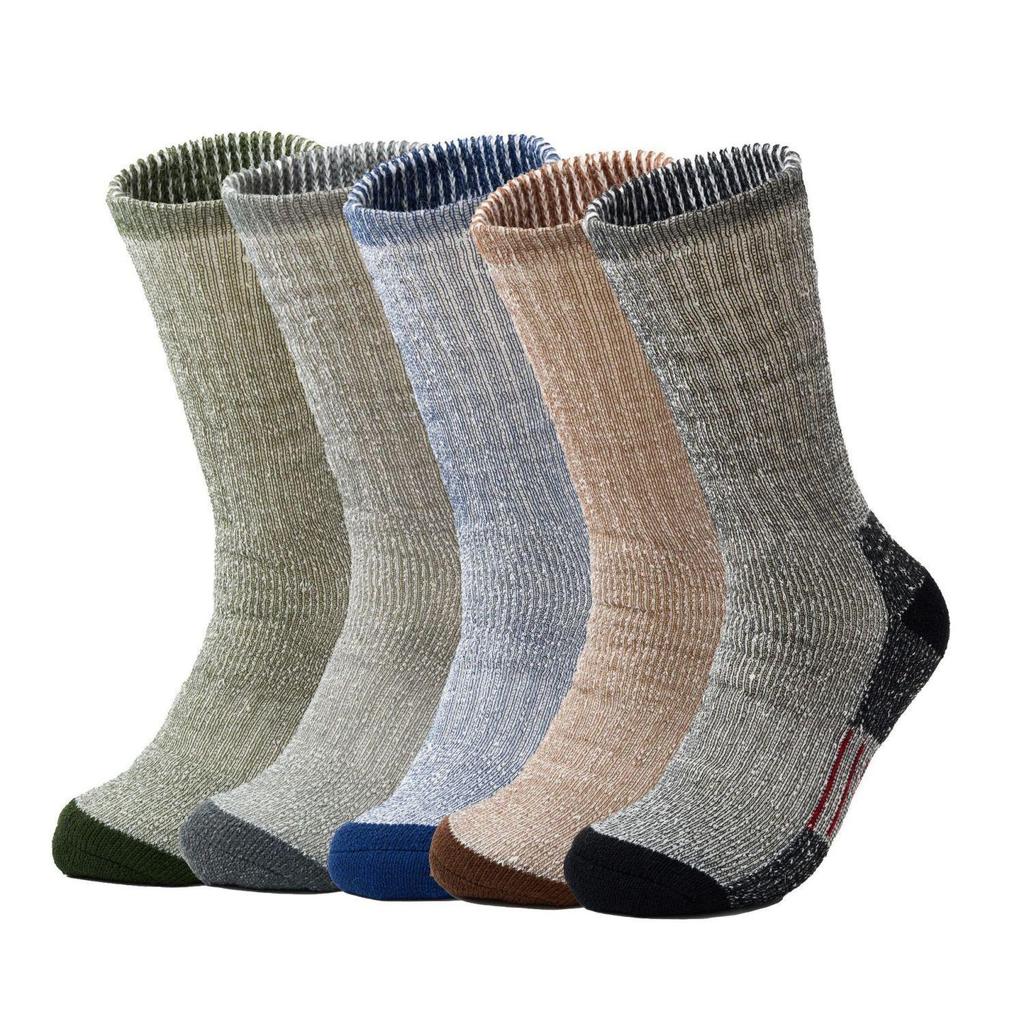 Merino Wool Socks Thick Warm Mid-Calf Socks Non-Slip Anti-Odor Terry Socks for Outdoor Hiking Skiing