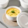 Heat-resistant Ceramic Steamed Egg Bowl with Lid Under-glaze Painting Pudding Bowl Thickened Microwave Safe Instant Noodle Bowl