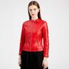 Fashion Women's Leather Jacket PU Leather Short Coat Stand Collar Jacket Women's Spring and Autumn Thin Leather Jacket