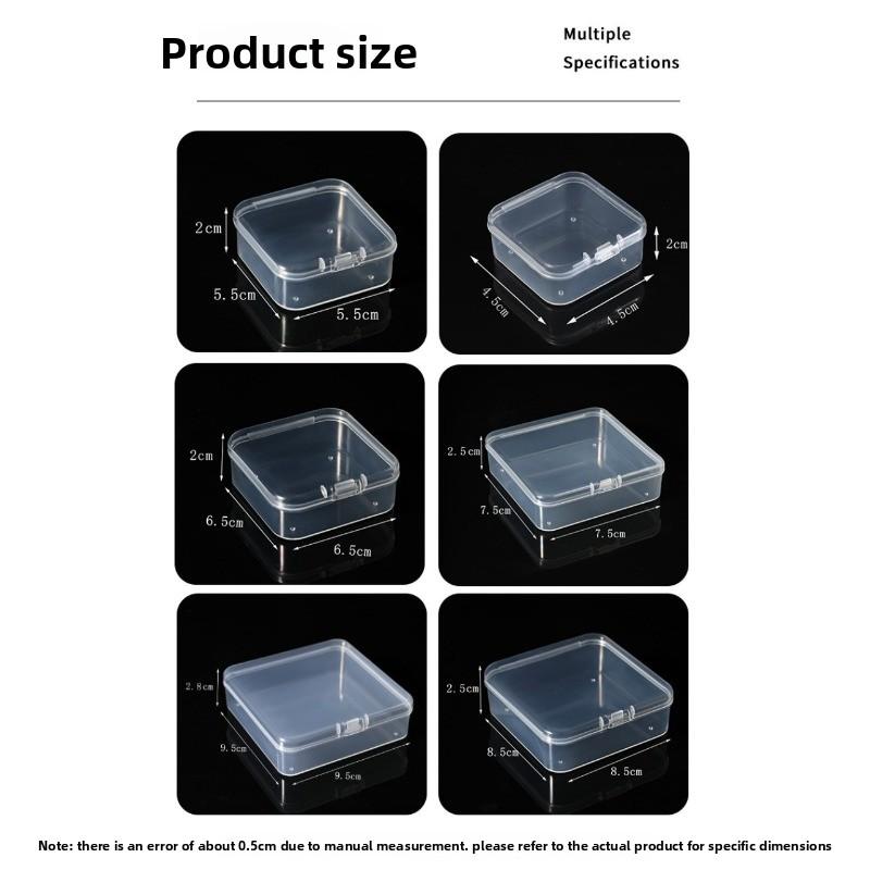 Square pp plastic fishing hook box, semi-transparent square packaging box, small parts organizer