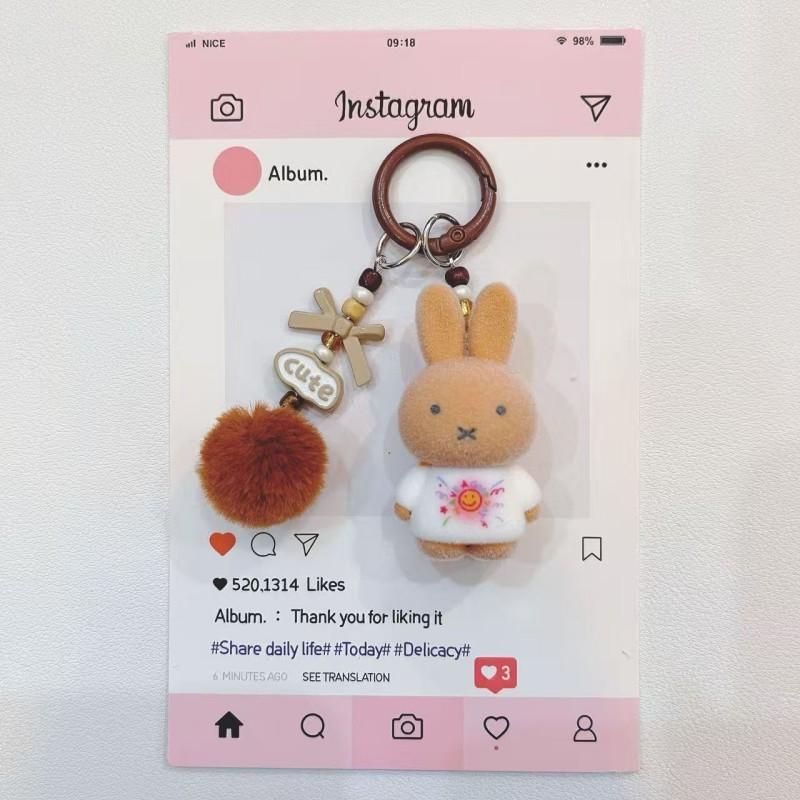 

Miffy Rabbit Keychains Cute Miffy Keyrings Accessories Miffy Model Gifts Kawaii Keychain Charm for Bags Beautiful Design