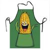 Funny Corn Apron Kitchen Cooking Apron With Happy Corn Design Green Apron For Cooking And Baking