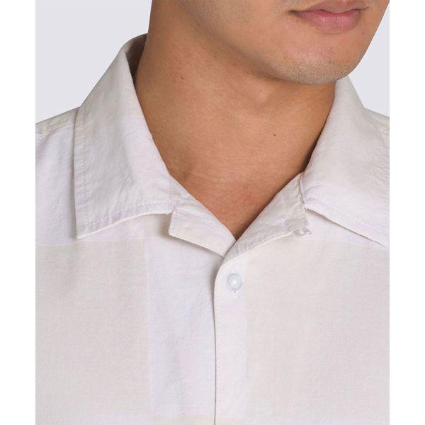 Vans Kessler Checkerboard Woven Comfortable Simple Versatile Soft Short Sleeve Shirt Men shirts White VN000M18E681